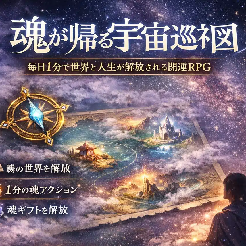 魂が帰る宇宙巡礼図 — 毎日1分で世界と人生が解放される開運RPG