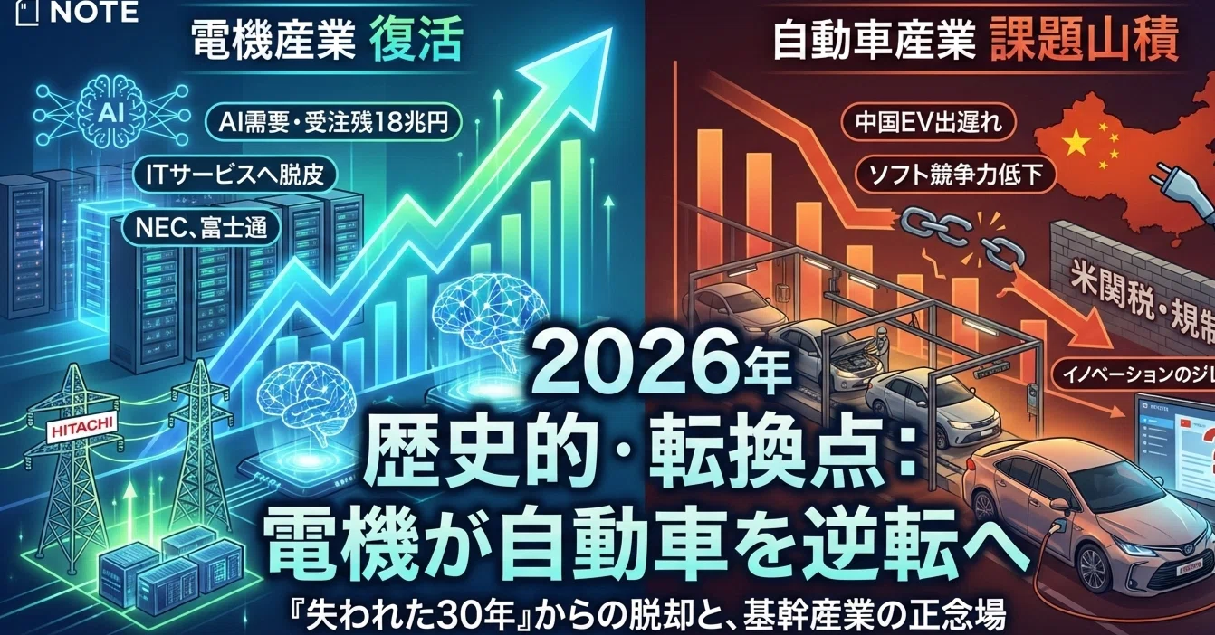 2026年予測】日立・NECの完全復活とトヨタの苦悩:日本の製造業に起き 2026年予測】日立・NECの完全復活とトヨタの苦悩:日本の製造業に起き