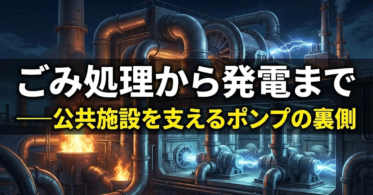 ごみ処理から発電まで──公共施設を支えるポンプの裏側