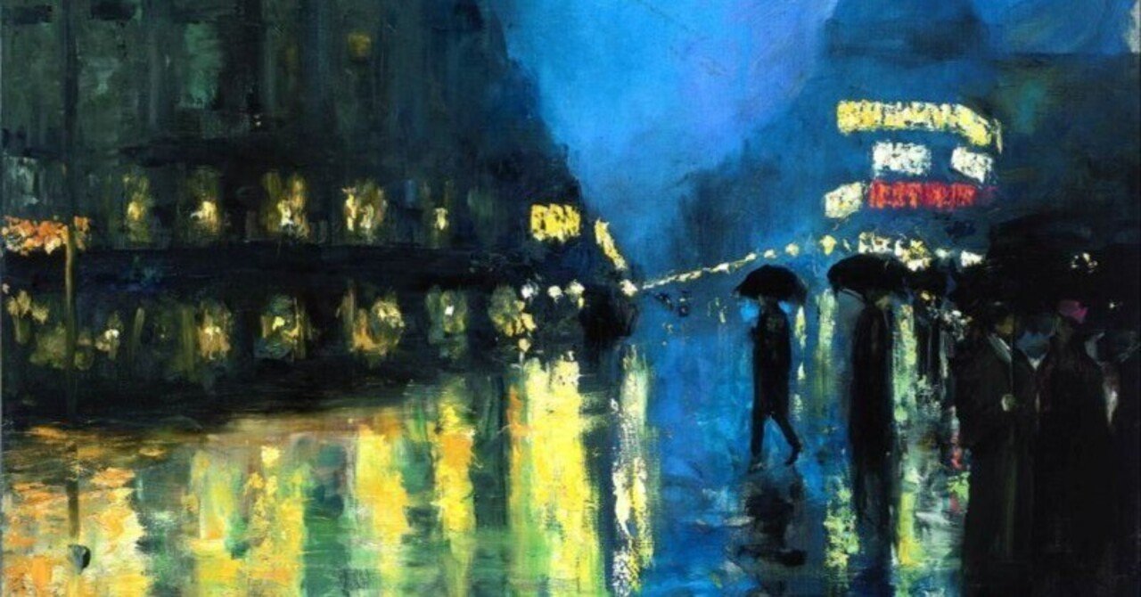 雨のベルリン、孤独の光。レッサー・ユリィ『夜のポツダム広場』。都会