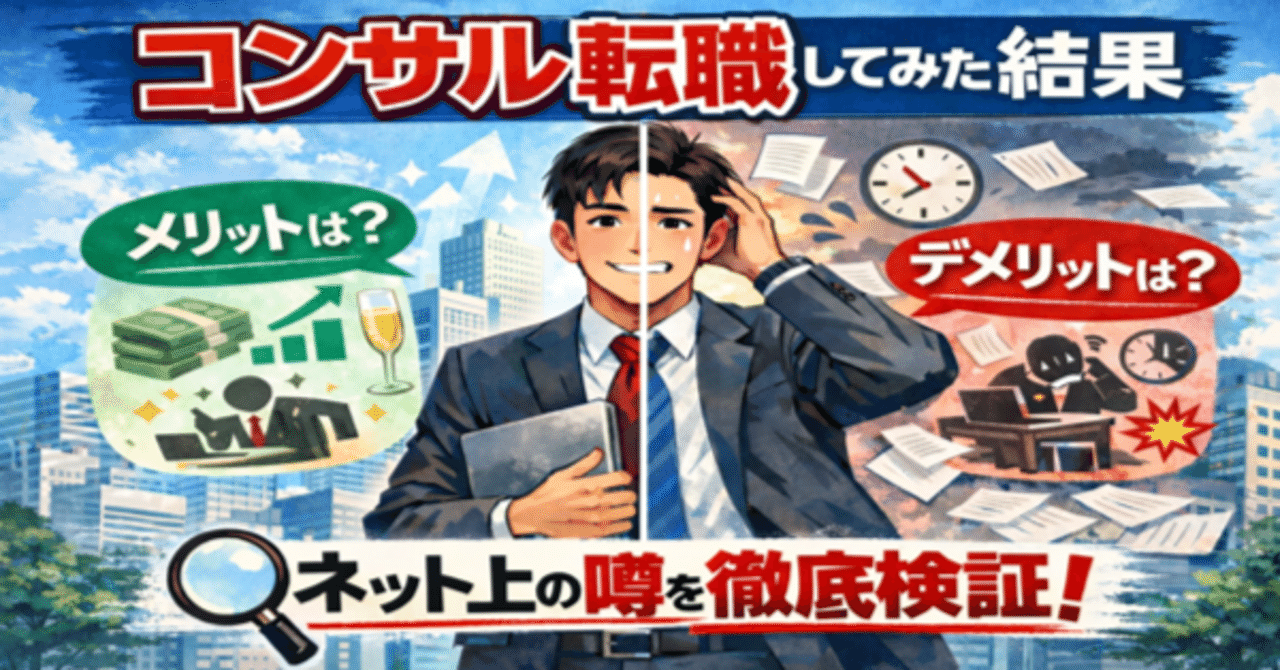 コンサル転職してみた結果。メリット・デメリットなどネット上の噂を