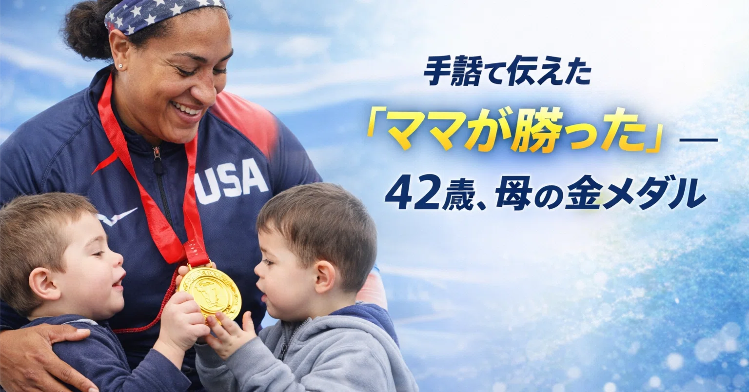 手話で伝えた「ママが勝った」――42歳、母の金メダル｜あらかわ いおり 