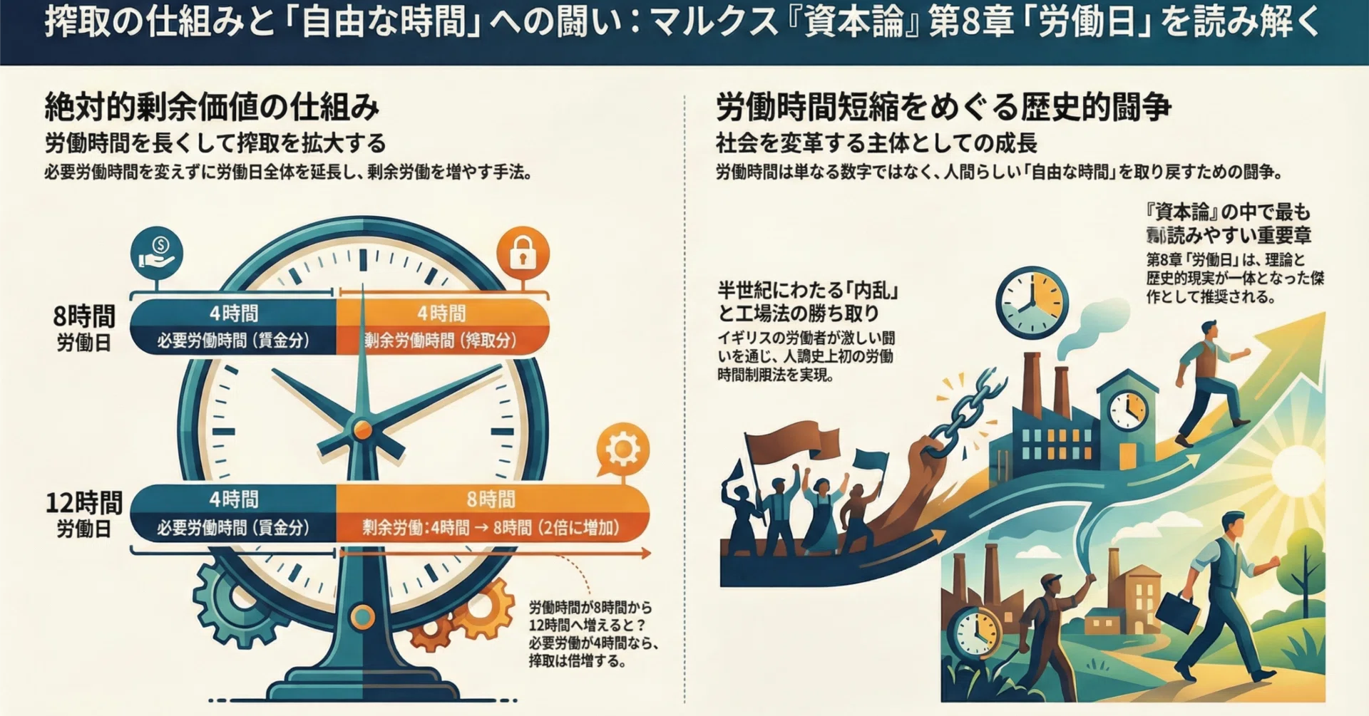 学習用】『資本論』における労働時間と搾取の解明(赤本：Q9)｜赤旗読者2023