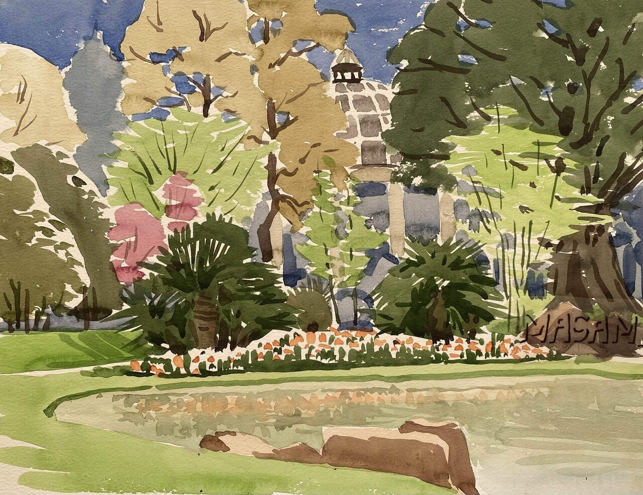 41 神園正美の透明水彩画 フローランテ宮崎④｜神園正美の透明水彩画@note