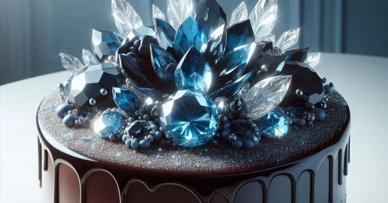 真作　オリジナル　デジタルアート　限定一点物　クリスタルケーキ AIアート】クリスタルケーキ~Crystal Cakes｜ボコポコ