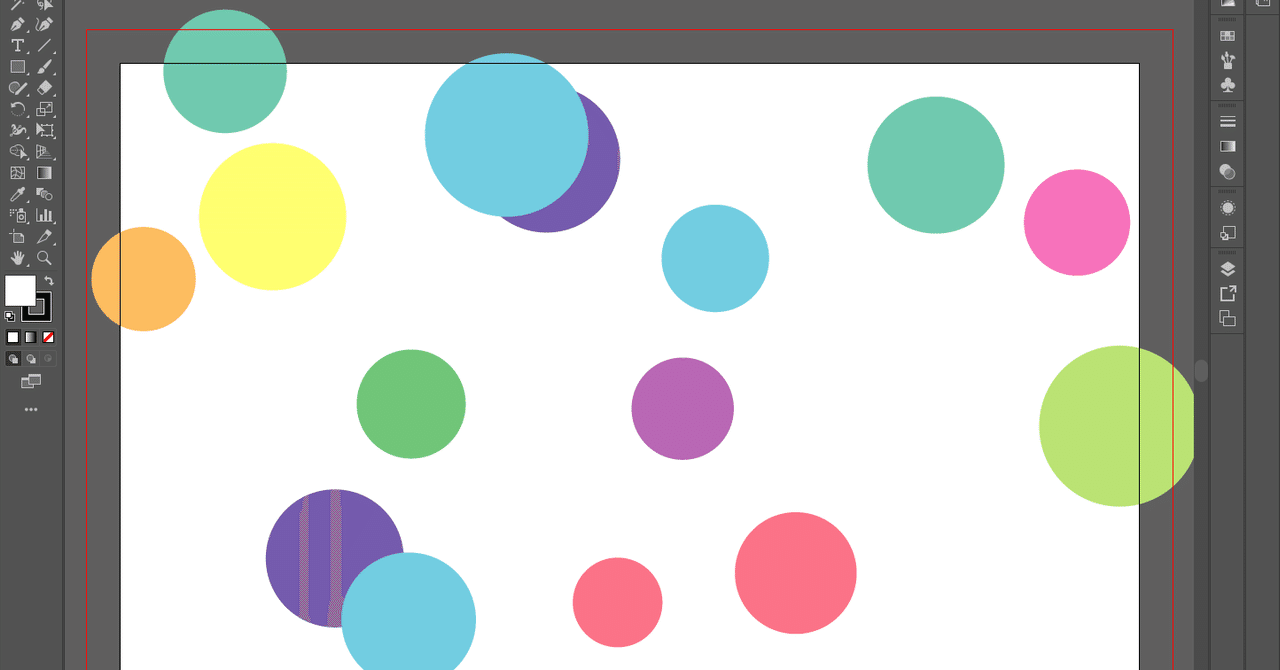 アートボード全体に色付き円をランダム配置して一瞬でポップな雰囲気にする スクリプト Illustrator はやさはちから Gorolib Note