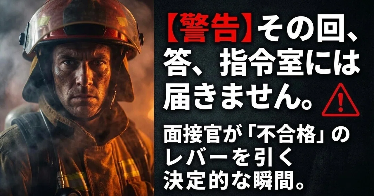 【警告】その回答、指令室には届きません。面接官が「不合格」のレバーを引く決定的な瞬間。｜シレン｜現役指令員が教える消防士採用戦略