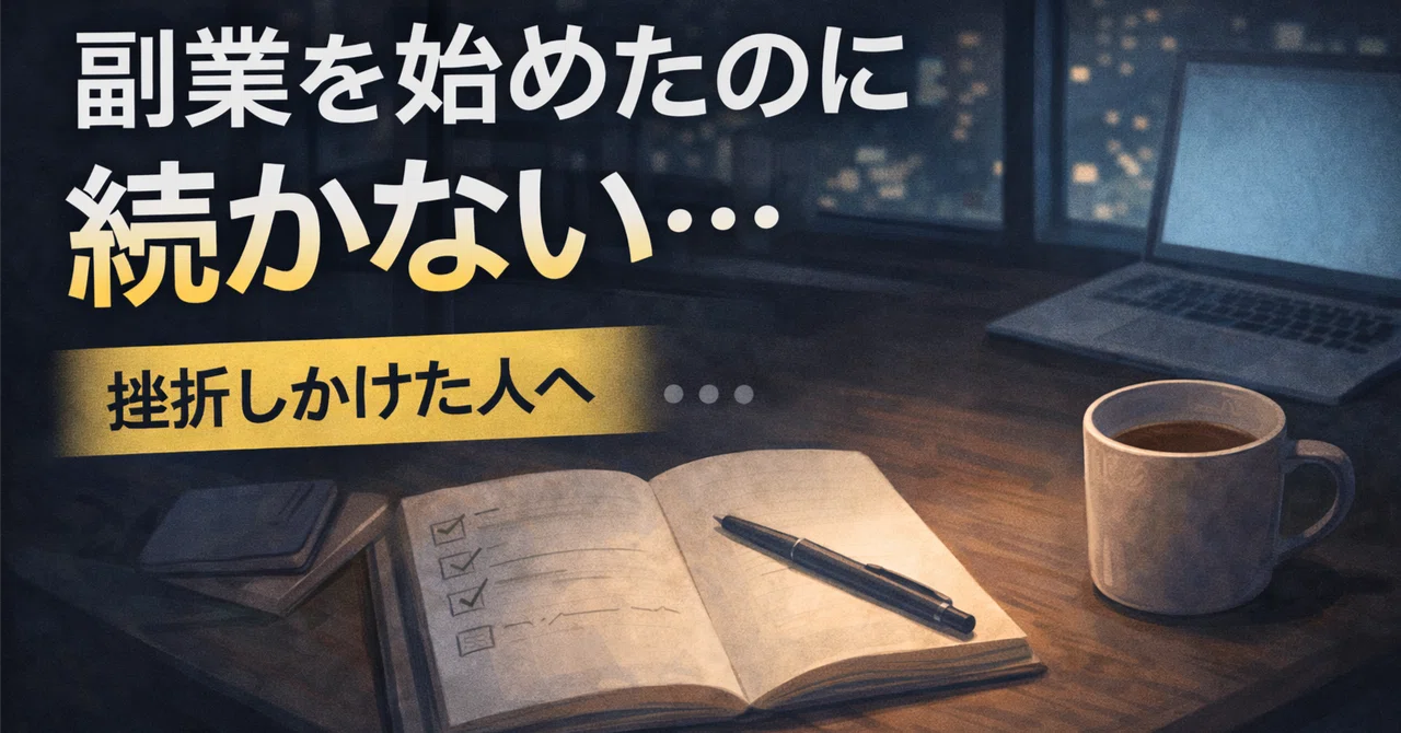 副業を始めたのに続かない…挫折しないためのリアルな対処法|あばん