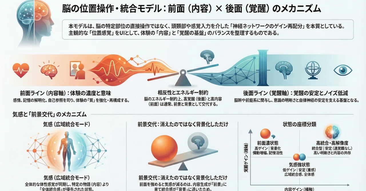 体験の濃さ vs 覚醒の安定 ― 脳の前面・後面モデル ―｜みずまわり
