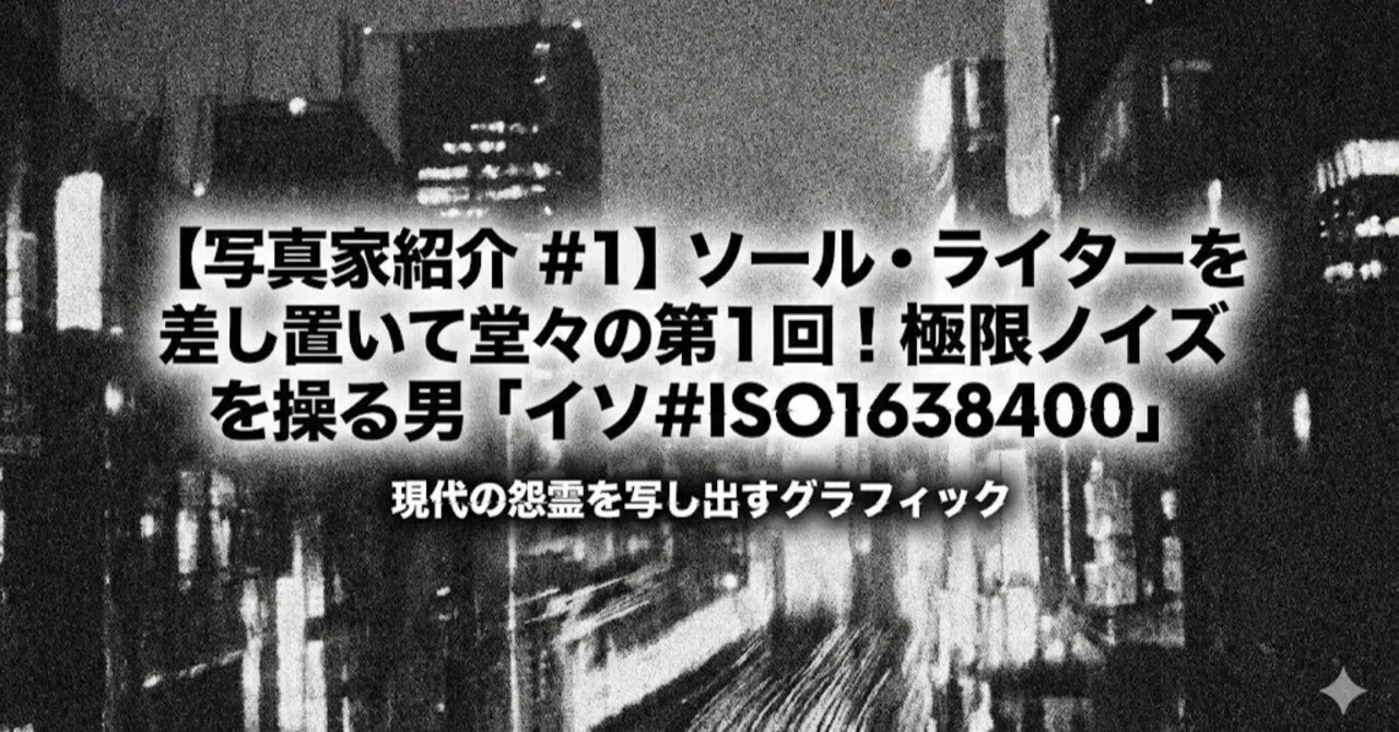 写真家紹介 #1】ソール・ライターを差し置いて堂々の第1回！極限ノイズ