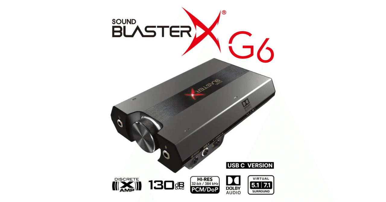 定番ゲーミングDAC「Sound BlasterX G6」がUSB-C版に刷新、2万4,800円