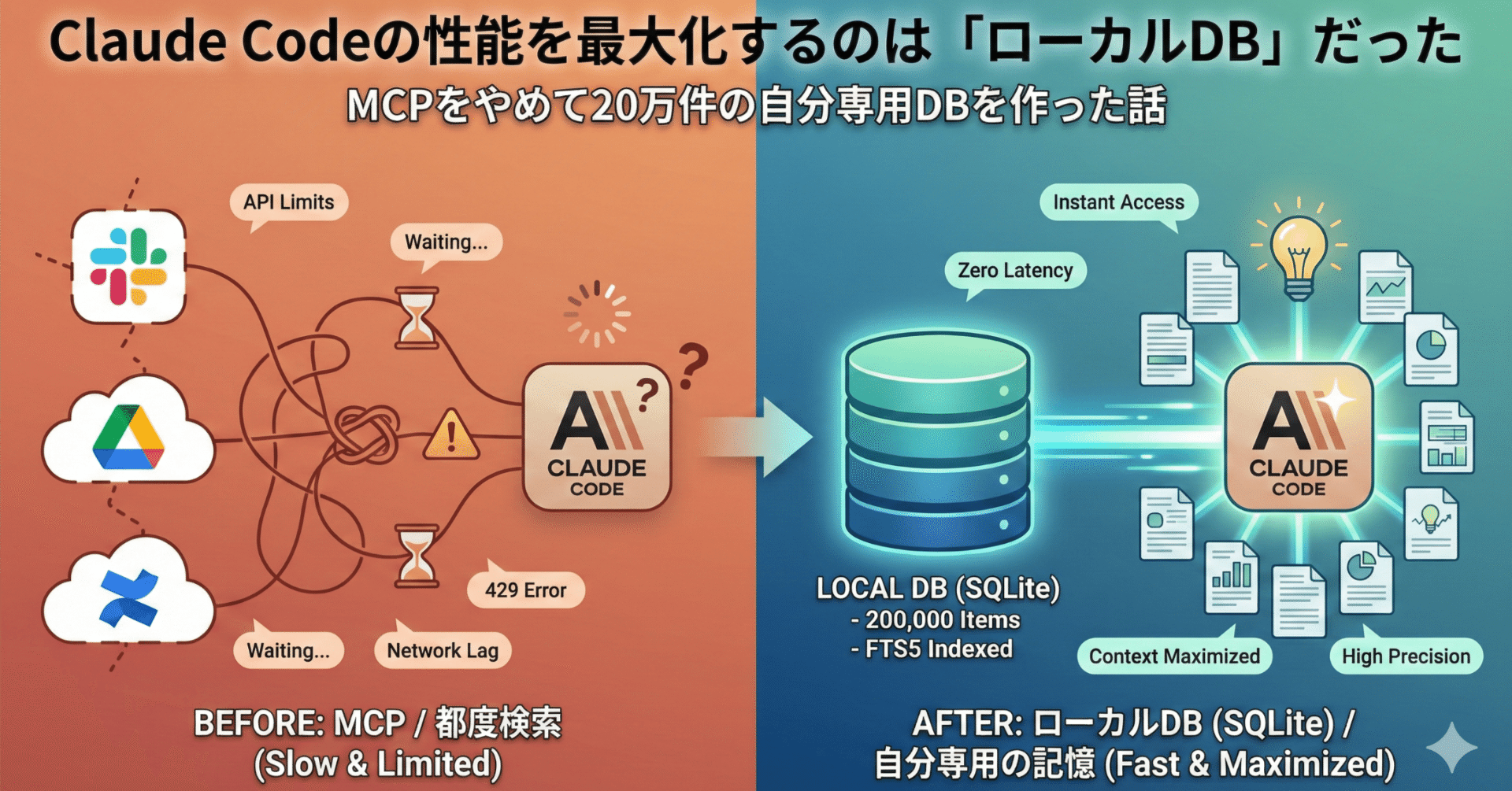 Claude Codeの性能を最大化するのは「ローカルDB」だった——MCPで都度