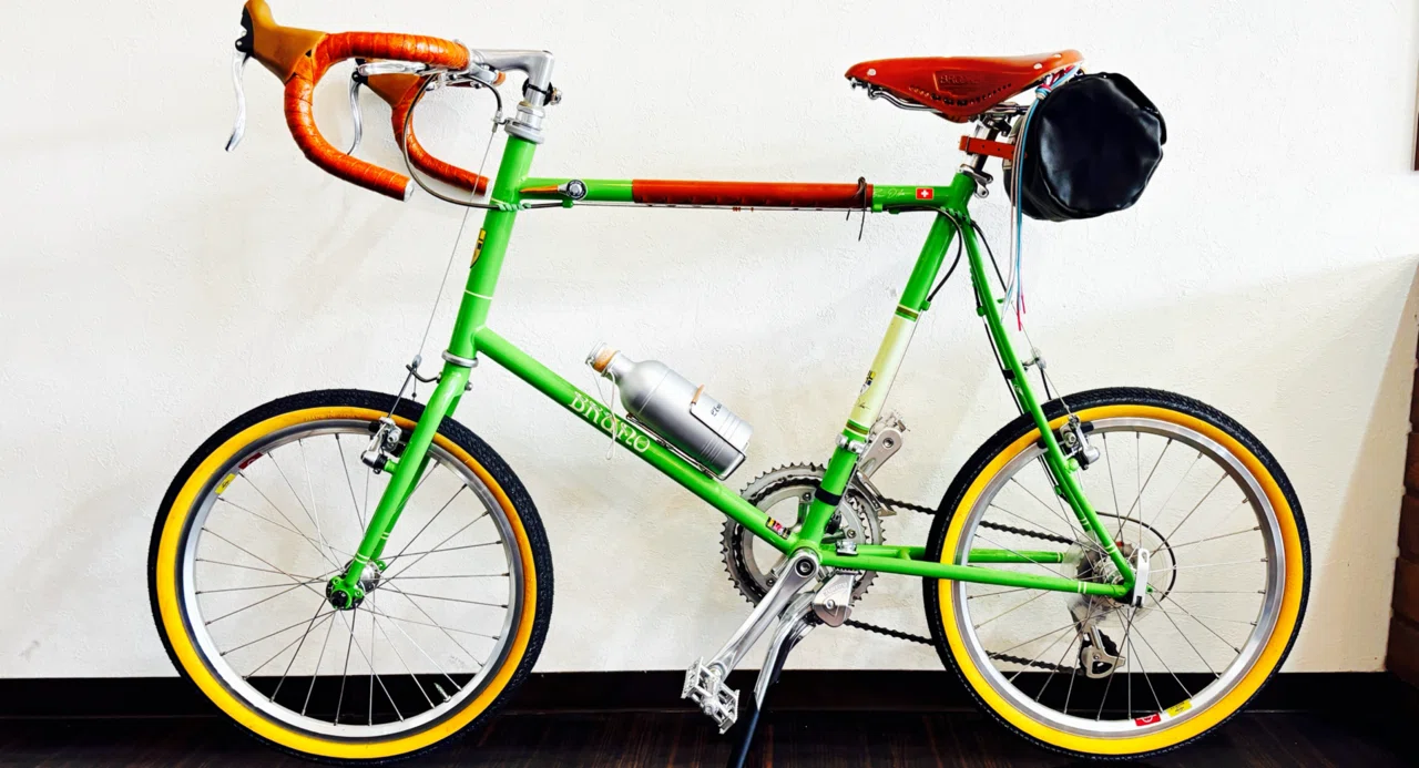 BRUNOロード20をクラシックランドナー風にカスタム｜BROOKS B17 × MKS 