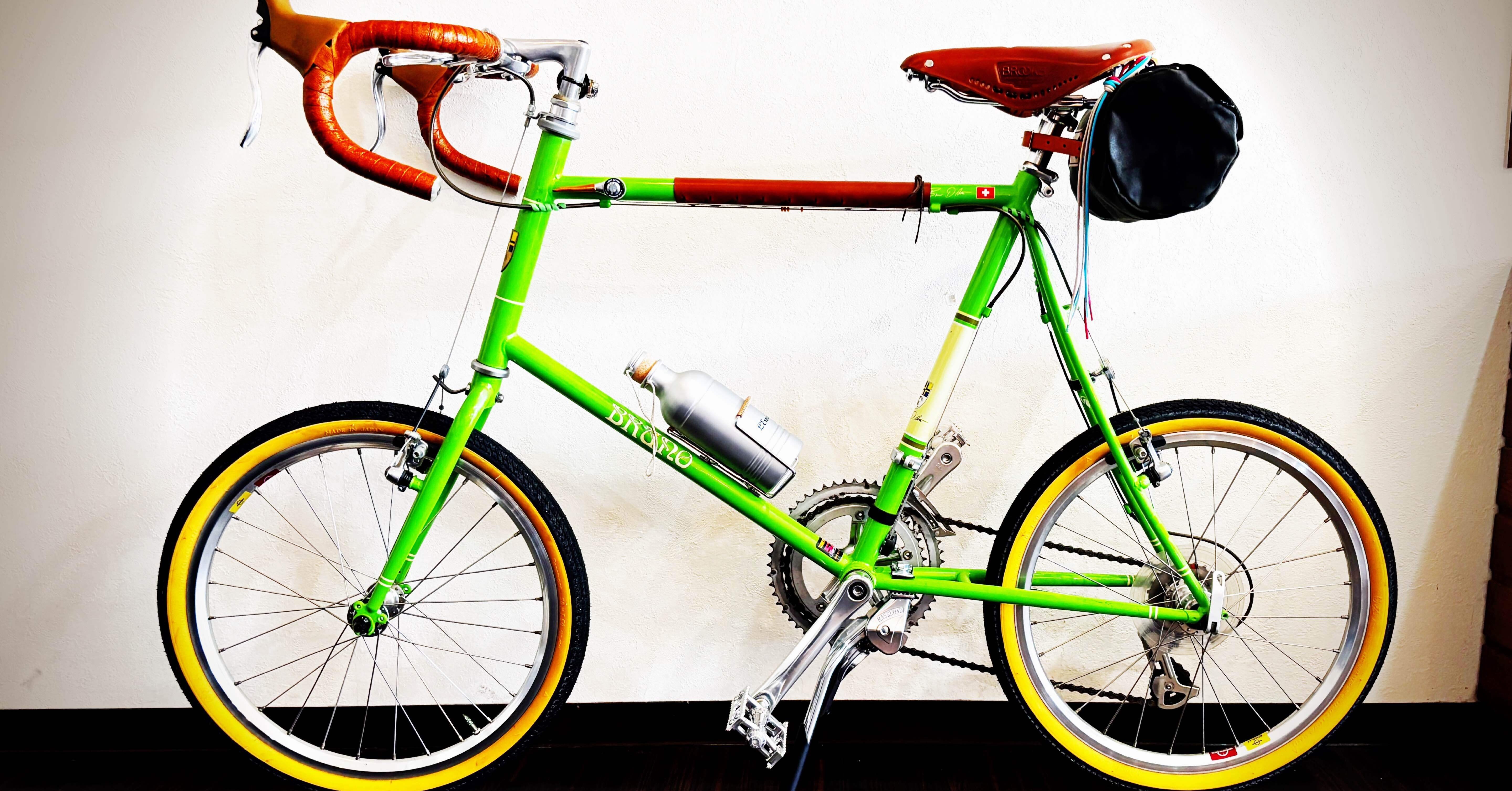 BRUNOロード20をクラシックランドナー風にカスタム｜BROOKS B17 × MKS