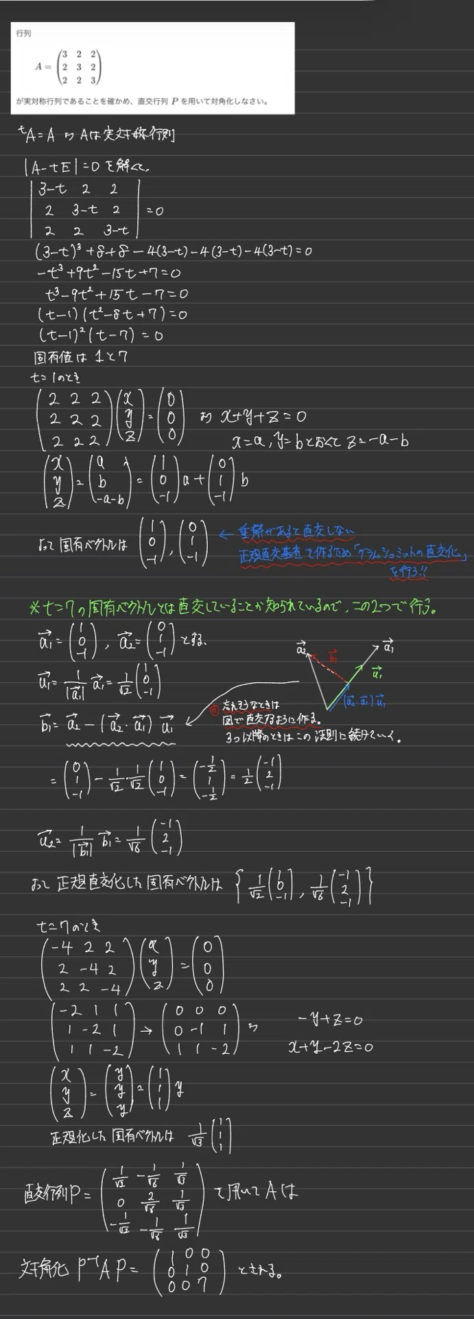 数学検定1級に向けて【線形代数⑧】直交行列による対角化、行列のn乗|大学入試数学の背景にあるもの