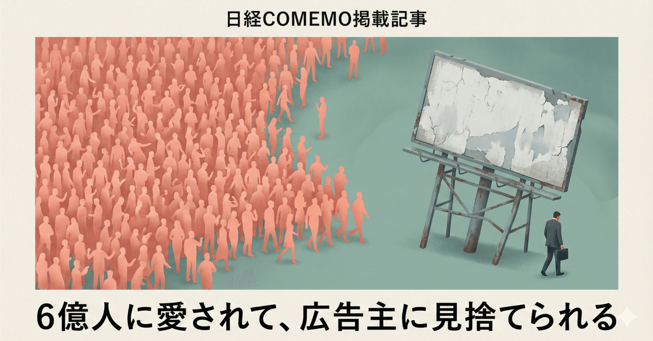 6億人に愛されて、広告主に見捨てられる|川崎 裕一 / マネタイズおじさん