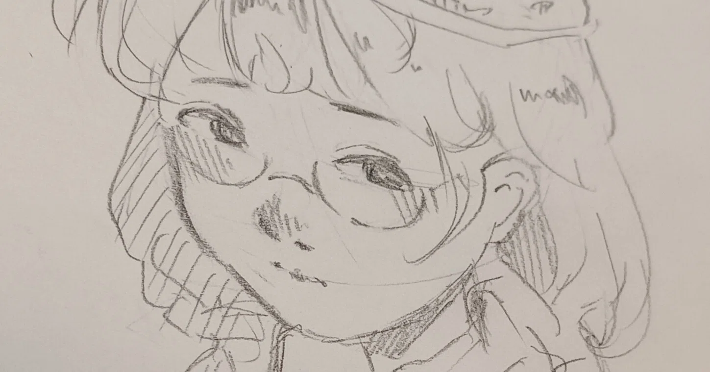 鉛筆で女の子描きました。｜心音