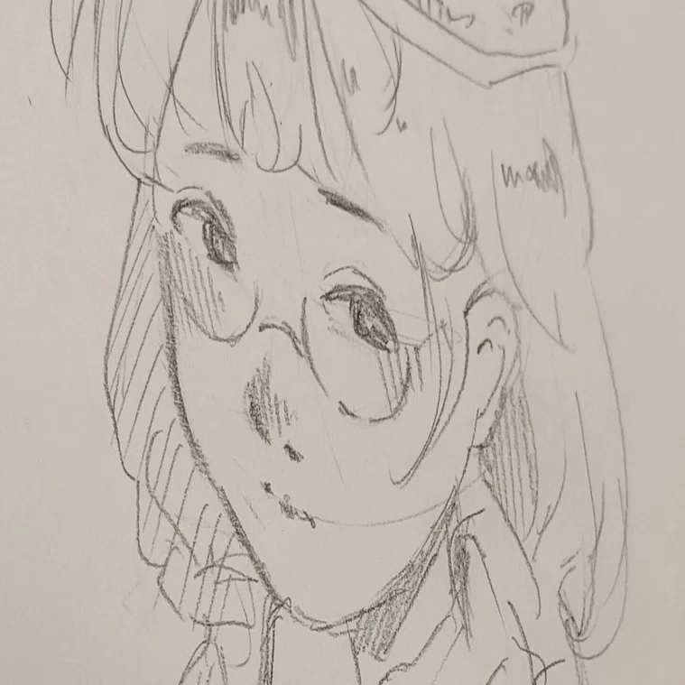 鉛筆で女の子描きました。｜心音