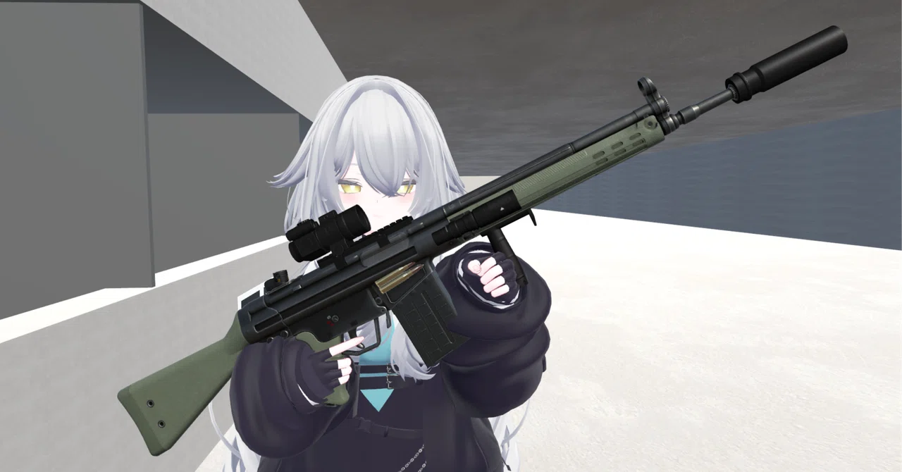 VRChat】動かないH&K G3モデルを組み合わせで動かせるように！【改変 