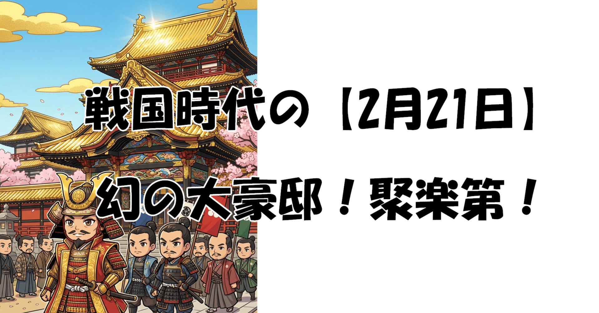 戦国時代の2月21日】豊臣秀吉が大豪邸「聚楽第」の造営を開始！｜モノ