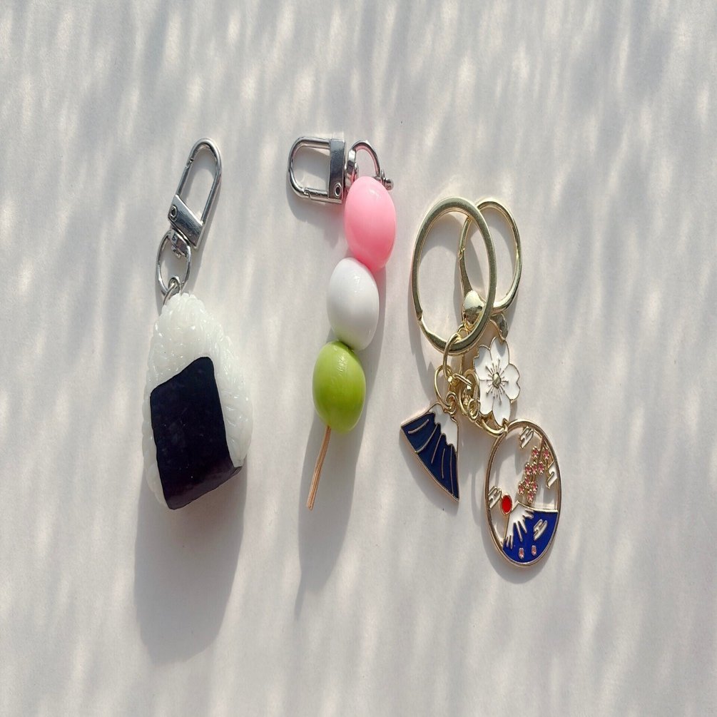 おにぎりとだんごと富士山のキーホルダーセット｜oiabuemo