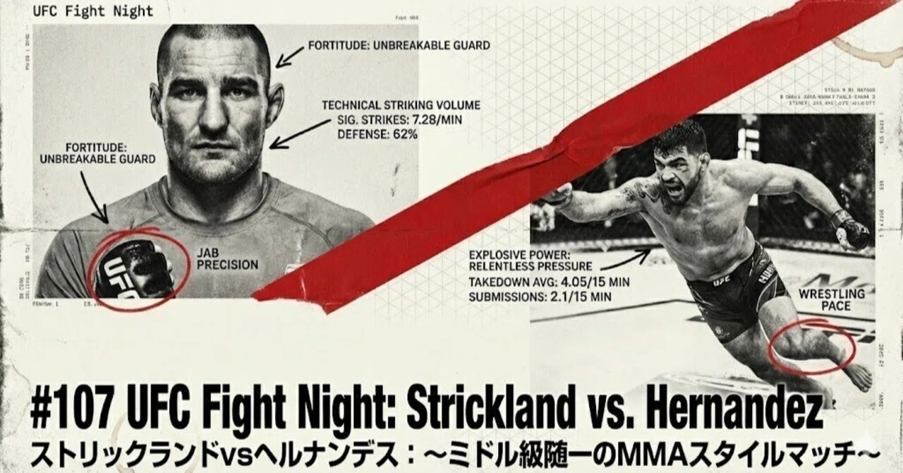 【プレビュー＃107】｜規律あるジャブか、窒息の泥沼か。｜UFC Fight Night: Strickland vs. Hernandez ...