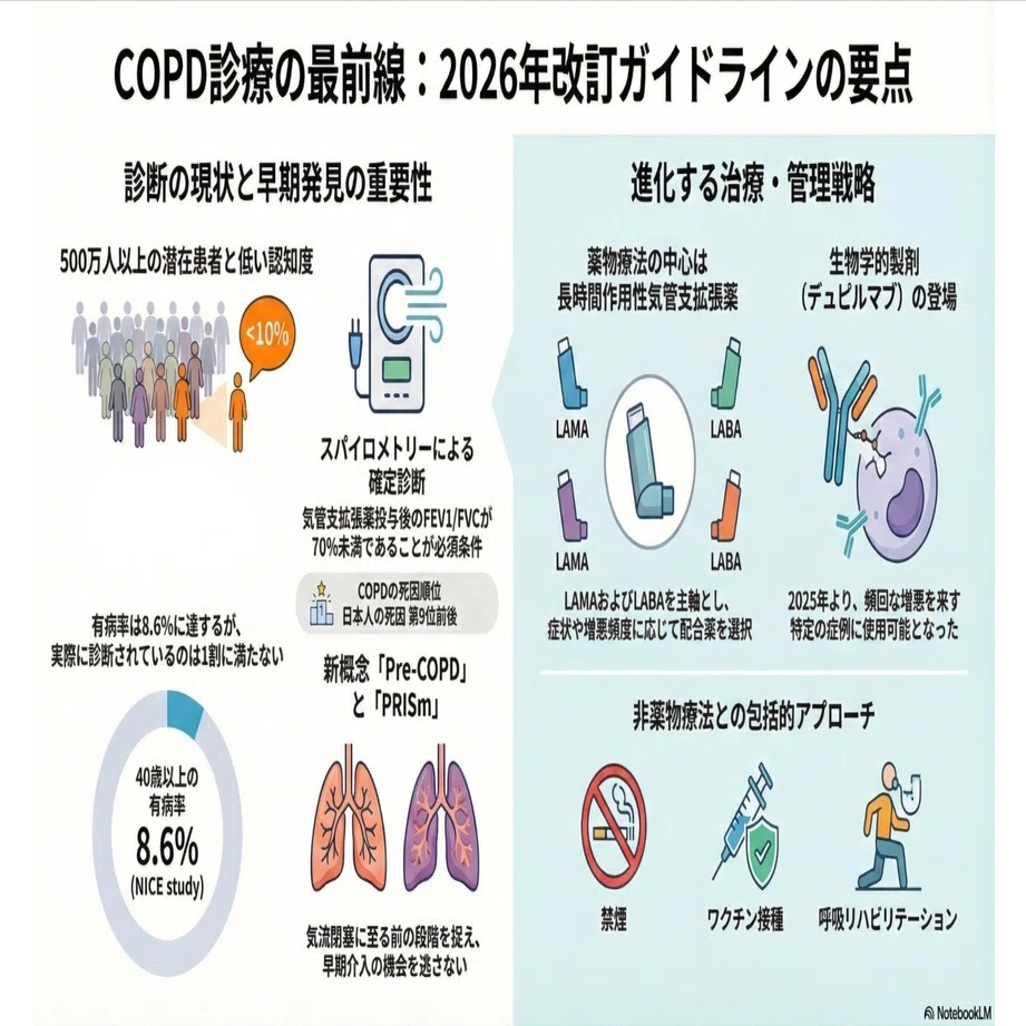 日本呼吸器学会：COPD診断と治療のためのガイドライン2026 vs GOLD2026