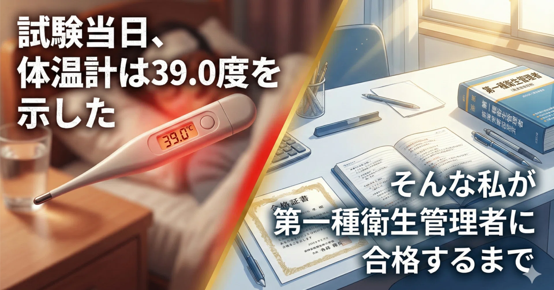 試験当日、体温計は39.0度を示した｜そんな私が第一種衛生管理者に合格