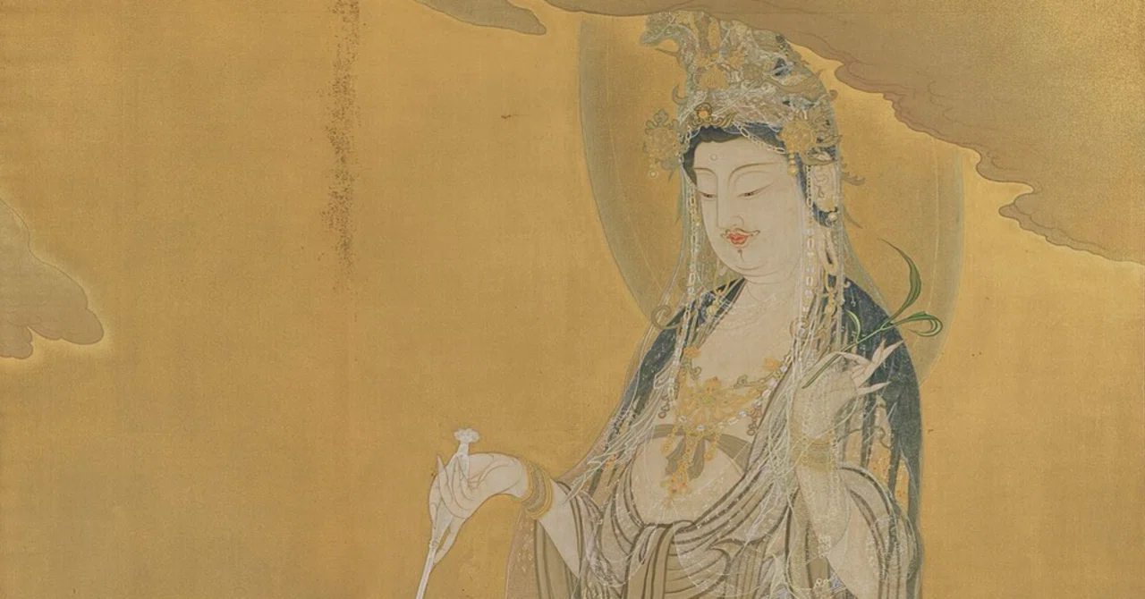 國寳 【狩野芳崖 悲母観音 】骨董品 アンティーク 日本 掛け軸 中国 美術品。 國寳 【狩野芳崖 悲母観音 】骨董品 アンティーク 日本 掛け軸 中国