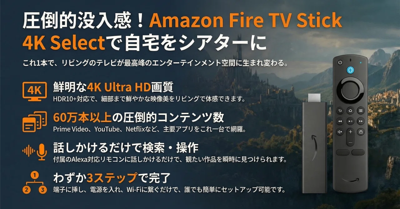[3/3 Sale Starts] Amazon Fire TV Stick 4K Select for 4,980 yen! Why you ...