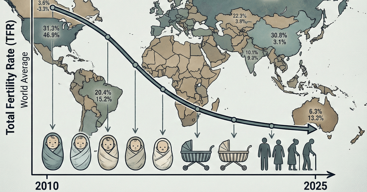 最近15年ほどの世界的な出生率低下傾向について｜筒井淳也