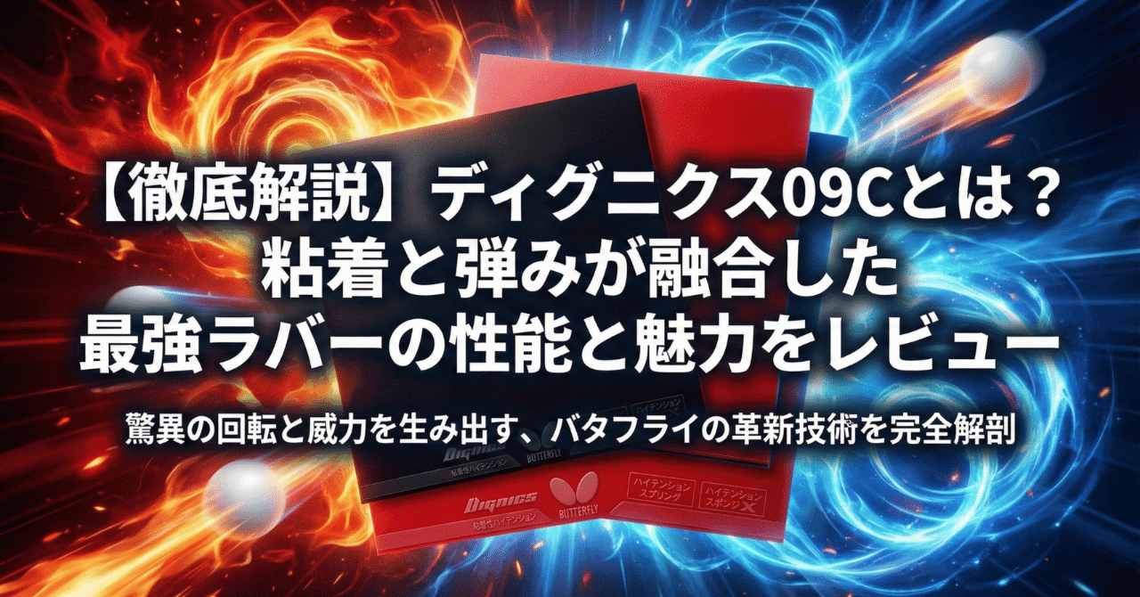 卓球ラバー　ディグニクス09C 赤厚　&OMEGA VIIチャイナ影 ディグニクス09C｜製品情報｜バタフライ卓球用品