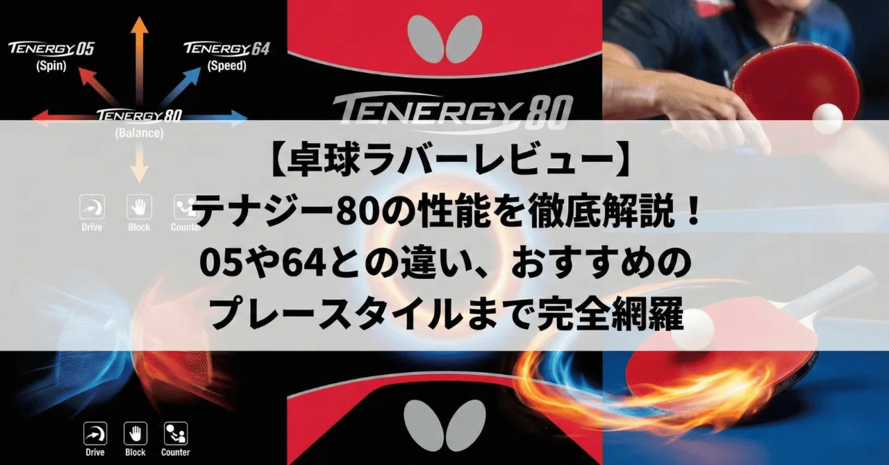 横井　Q5 ・　G1　・  テナジー05　・80 卓球ラバーレビュー】テナジー80の性能を徹底解説！05や64との違い