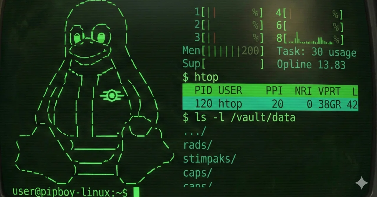 【無料配布】Linuxファン必見！Fallout風「Pip-Boy Linux」壁紙を作ってみた（Tux x Vault-Tec）｜伊藤正章 ...