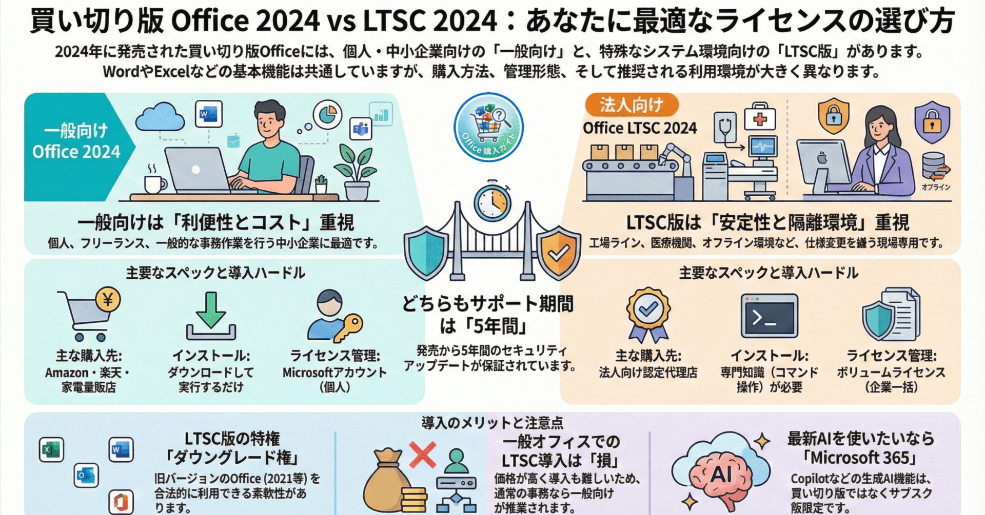 比較】一般向け Office 2024 と 法人向け Office 2024 LTSC の違い