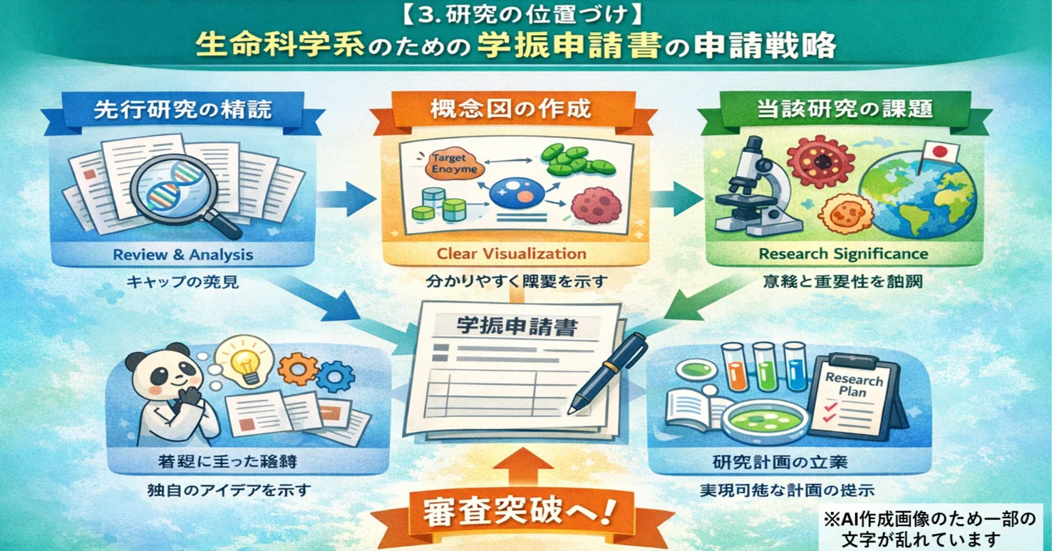3. 研究の位置づけ】生命科学系のための学振申請書の作成戦略 ｜石坂 優人