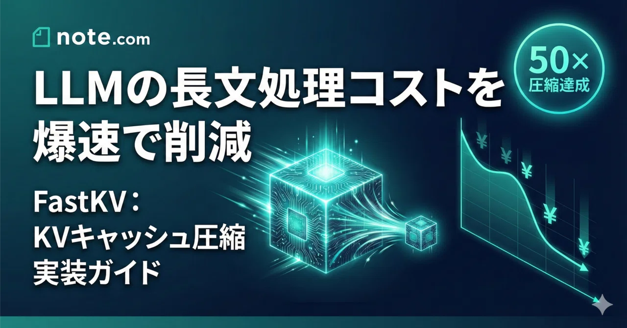 LLMの長文処理コストを爆速で削減—「FastKV：注意度マッチングによるKVキャッシュ圧縮」実装ガイド｜生成AI研究ノート | GenAI ...