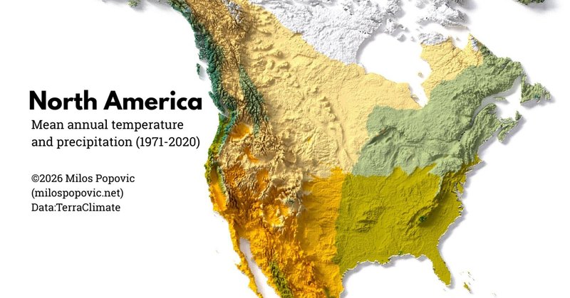 【地図分析】北米大陸を支配する「4つの色」。海流・山脈・貿易風が織りなす「地理的宿命」とは
