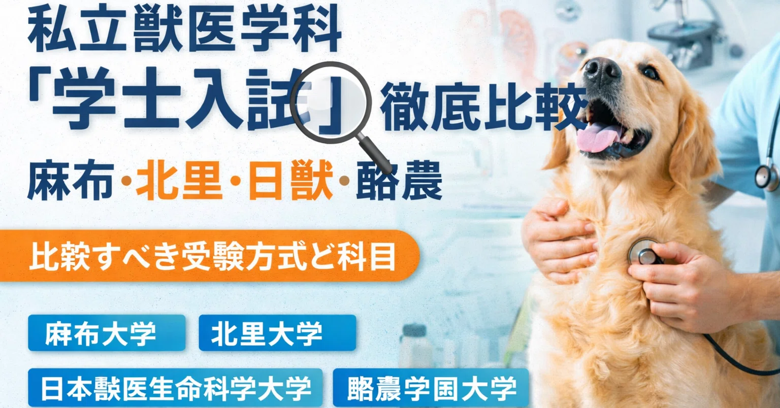 🐴私立獣医学科で「学士入試」を狙うなら知っておきたい比較まとめ