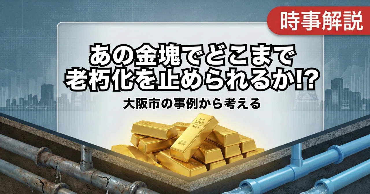 大阪市・あの金塊でどれだけ水道管の老朽化を止められるか？―大阪市