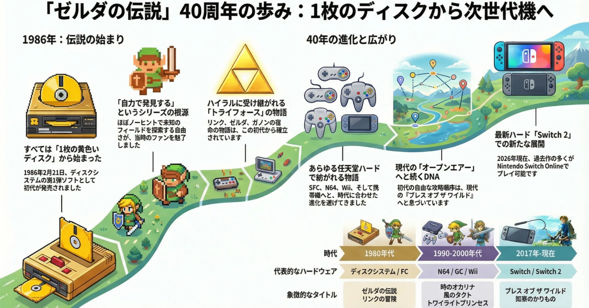 ゼルダの伝説40周年:1枚のディスクから広がる冒険の系譜|オオモリ ゼルダの伝説40周年:1枚のディスクから広がる冒険の系譜|オオモリ