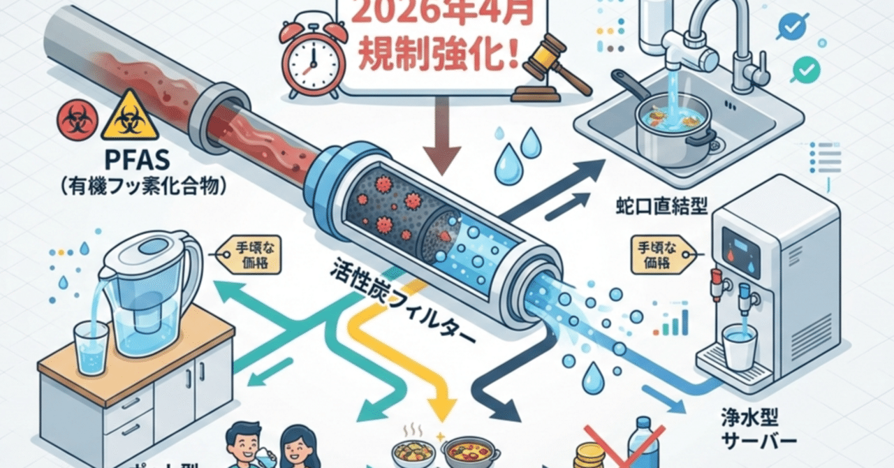 知らないとやばい】2026年4月から規制強化！PFAS除去できる浄水器の