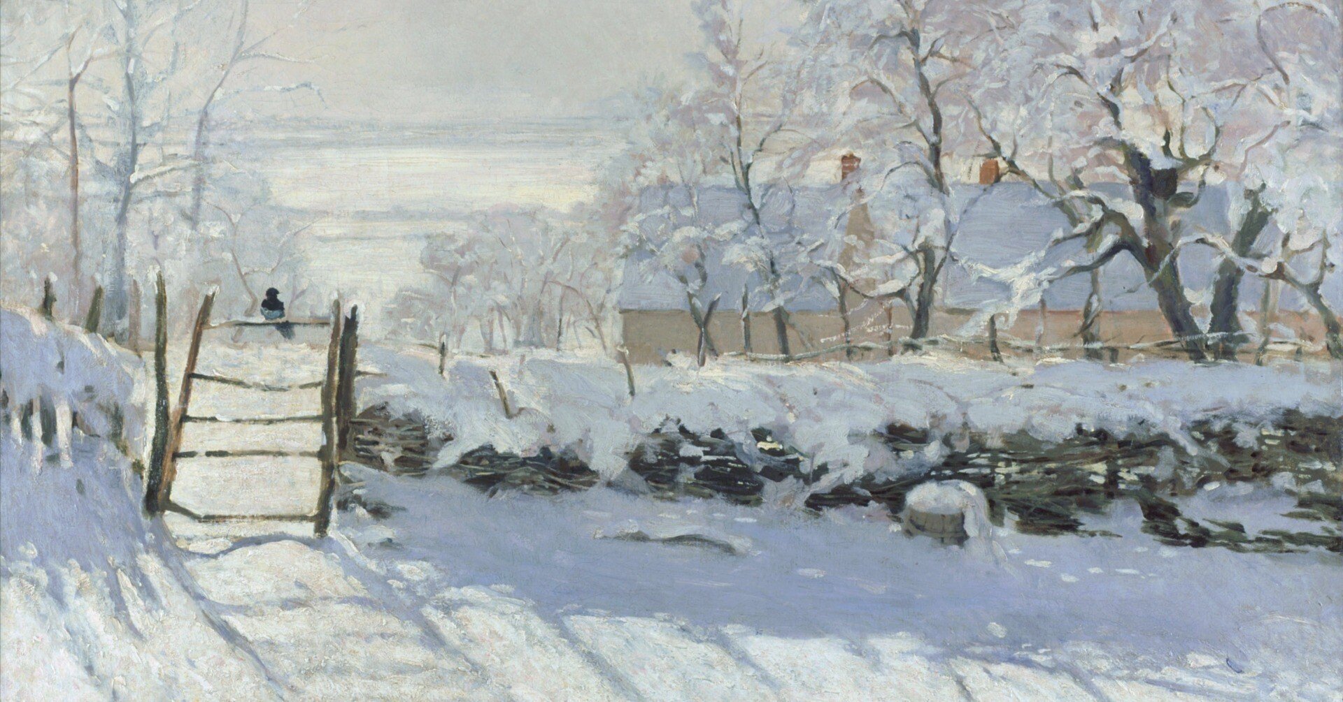 雪は「白」だけじゃないのだ！モネ『かささぎ』。世界を驚かせた「青い