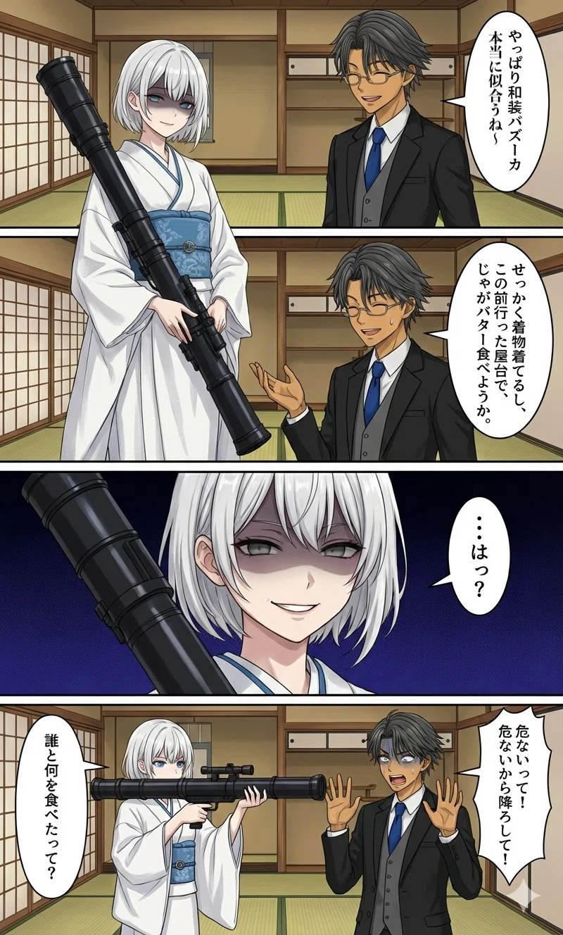 僕の趣味全開】桜舞散る可憐な和装｜現代兵器なイラスト｜零ぴちゅ。