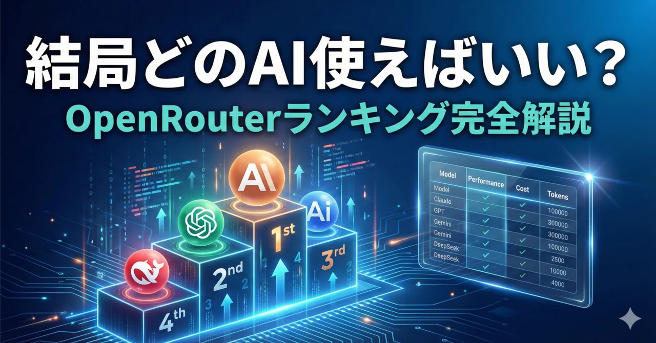 結局どのAIを使えばいい？OpenRouterランキングで読み解く「今使うべきモデル」完全比較【2026年2月版】｜生成AI研究ノート ...
