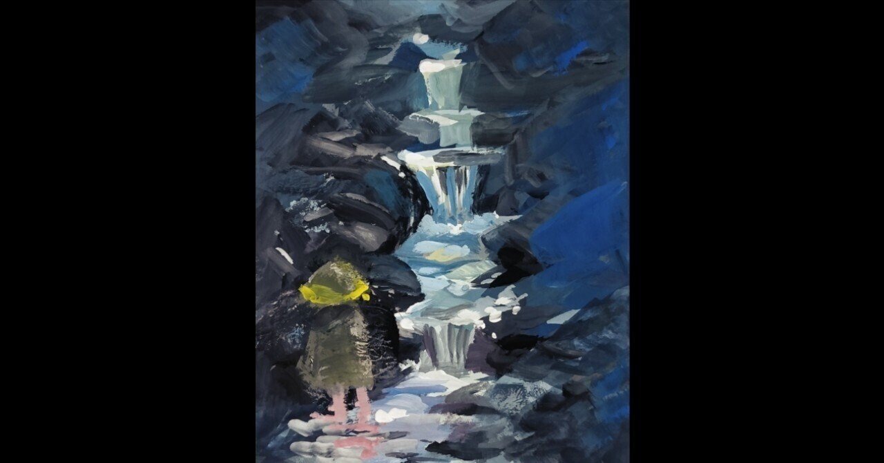 旅するひと｜アクリルガッシュ｜おだやか