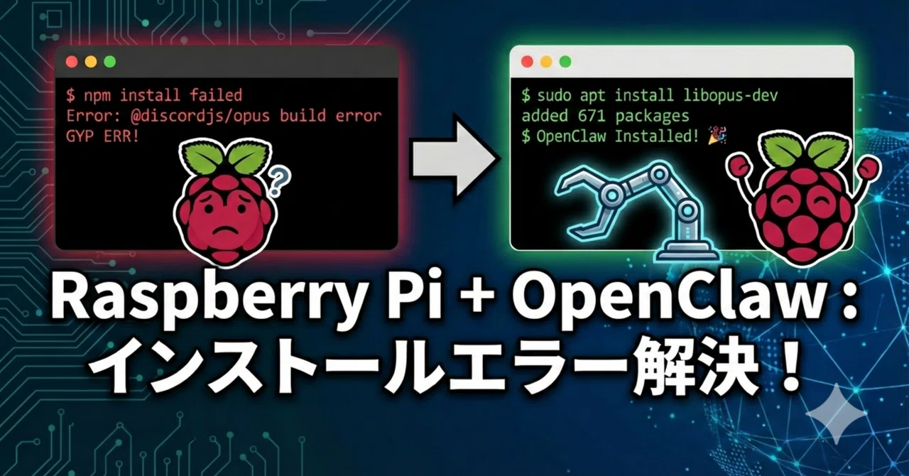 Raspberry Pi OSでOpenClawがインストールできない！原因と解決方法｜ちょっとまてよ