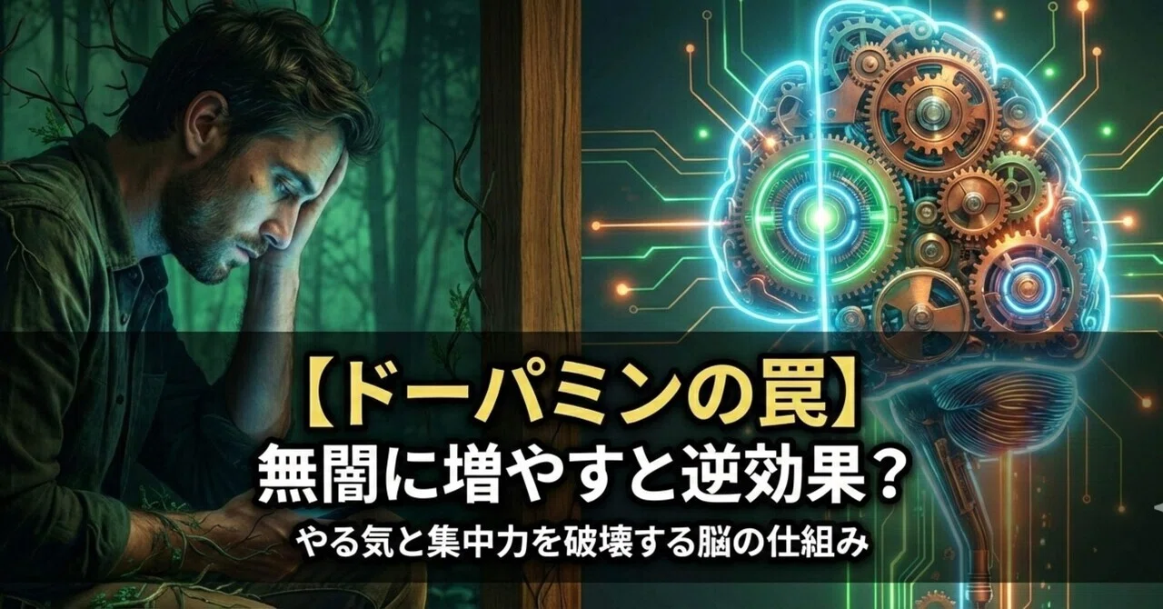 【ドーパミンの罠】無闇に増やすと逆効果？【やる気と集中力】を破壊する脳の仕組み｜からだ資本主義｜科学で人生(クソゲー)を攻略する