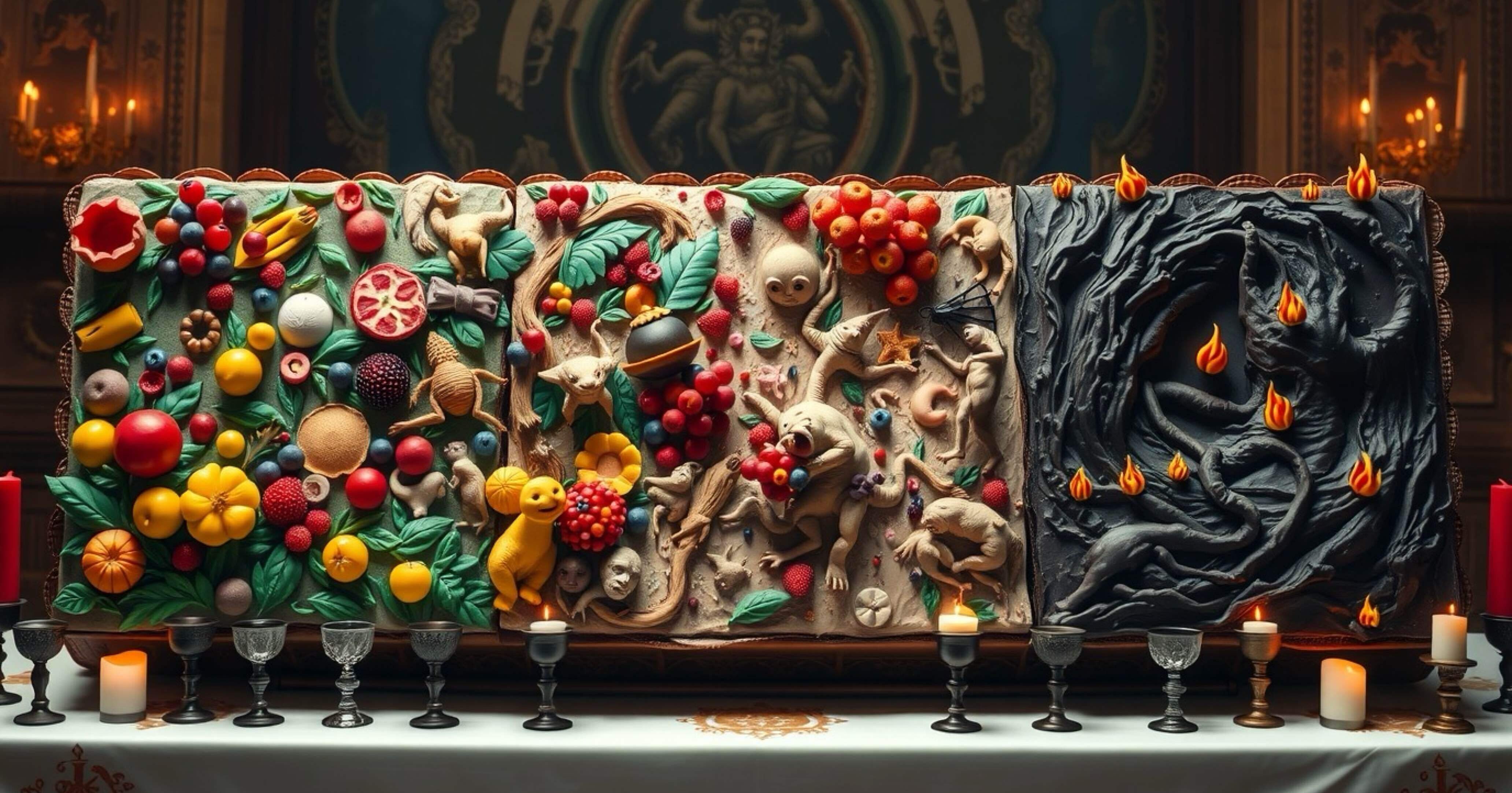 🖼️「カオス・ケーキ」シュルレアリスム食品アートの50+10プロンプト