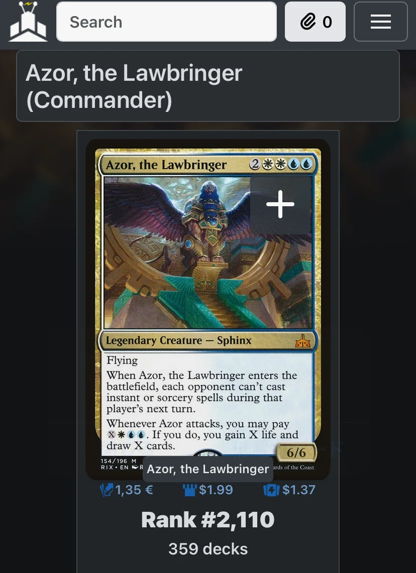 不人気な統率者を救いたい〜第3回 ｜ Azor, the Lawbringer（法を